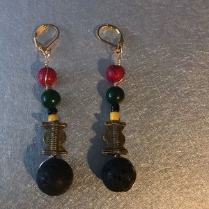 Lava rock earrings